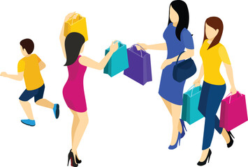 vector illustration of shopping