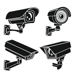 Modern Surveillance Camera Icons | CCTV Security System Vector Pack