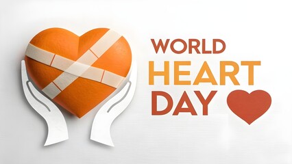 World Heart Day, hands hugging heart symbol