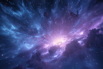 Cosmic nebula explosion, vibrant colors