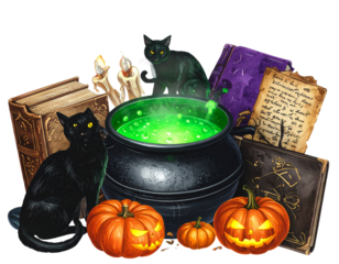 Witch’s Cauldron with Magical Halloween Night Glow