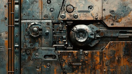 Rusty metallic panel background