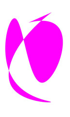 Dynamic abstract shape in vibrant magenta creates modern visual interest, perfect for branding and design projects needing a bold, energetic statement.
