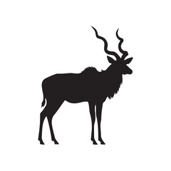 Big kudu silhouette vector flat illustration design on white background