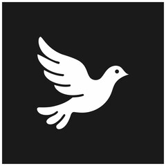 White dove icon symbolizing peace and hope. dove of peace vector