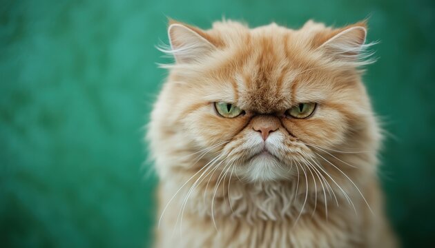 Grumpy Cat'S Fury: Unimpressed Feline On Grass This Describes An Angry Cat With A Grumpy Expression Sitting On Green Grass.