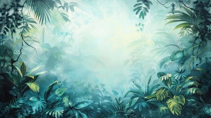 Tropical jungle forest background
