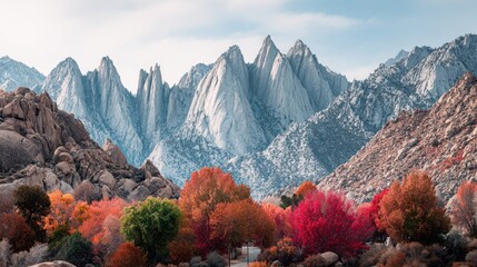 Autumnal mountains, vibrant foliage