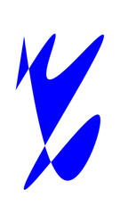 Dynamic blue abstract shape evoking movement and energy, perfect for modern design concepts and creative projects needing a bold visual impact, adding a touch of sophistication and innovation.