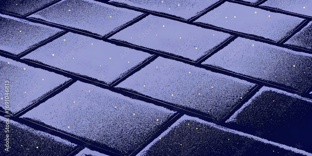 Poster close up abstract view of textured rectangular paving stones or tiles in a repeating pattern
