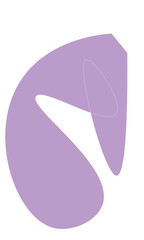 Abstract modern design element featuring flowing shapes and a soft, calming lavender hue, perfect for branding, website design, or artistic projects, creating a visually appealing aesthetic.