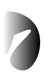 Abstract grayscale design with curved shapes and gradient effects, perfect for modern branding, web design elements, and minimalist visual concepts
