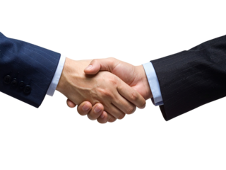 business handshake isolated on white