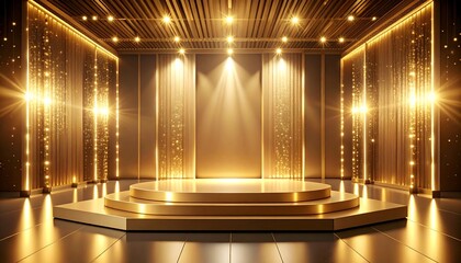 Golden stage, spotlights, awards