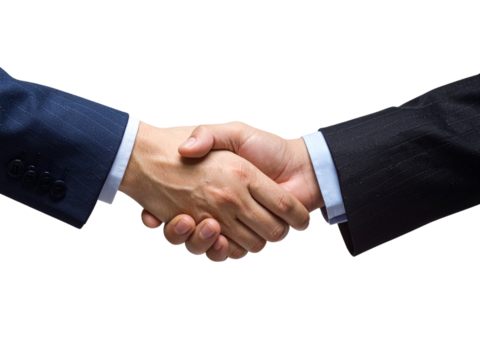 business handshake isolated on white