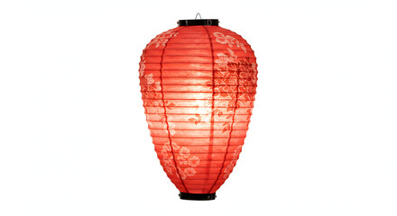 Obraz premium Japanese Lantern's Warm Glow: Illuminated Japanese paper lantern hanging, casting a warm inviting ambiance and the allure of traditional celebration. 