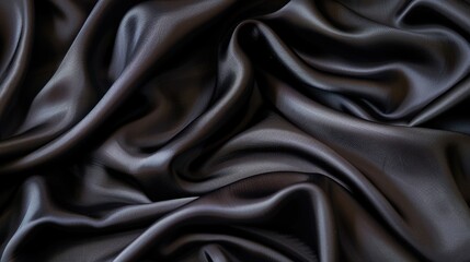 Obraz premium Soft, flowing abstract background of black fabric, delicate texture, author's concept of fabric.