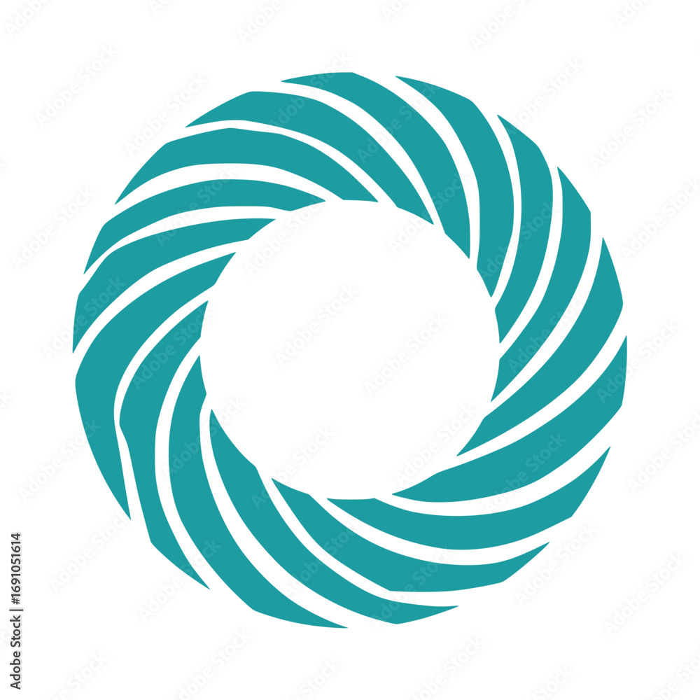 Poster abstract swirling teal geometric circle vector design scalable illustration icon transparent backgro