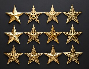 Golden stars in a grid pattern