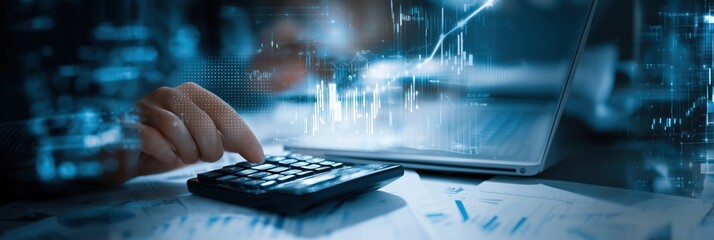 Financial analyst processes stock market data
