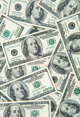 Background of 100 dollar bills
