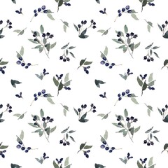 Watercolor Winter Floral Digital Paper