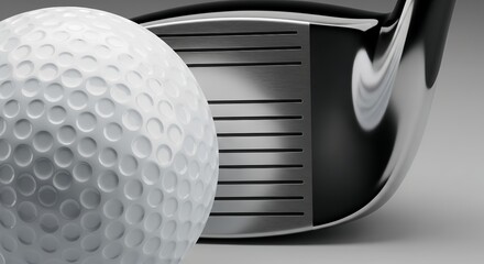 A close-up view of a white golf ball perfectly positioned on a tee