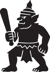 Folkloric giant figure silhouette with mythical strength, cultural heritage, and traditional fantasy art.