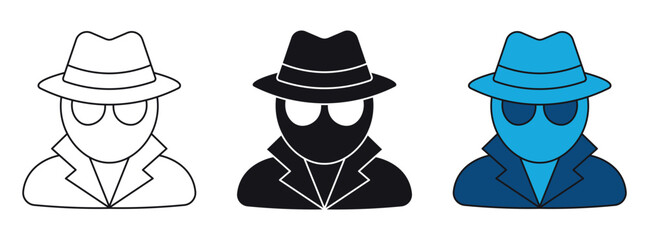 Incognito icons set, vector illustration .
