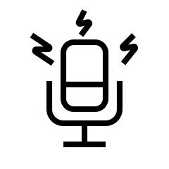 Microphone Icon (Fully Editable Stroke) | Microphone Vector Icons | Podcast Mic Icon