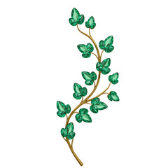 Obraz premium Elegant Emerald Ivy Vine: Botanical Illustration for Design Projects