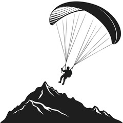 Paraglider above mountain