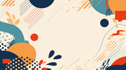 Vibrant and dynamic abstract background with a playful mix of geometric patterns and organic shapes, perfect for creative and adventurous social media content