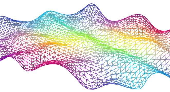 Abstract Rainbow Wave: Colorful Particle Flow Design Element
