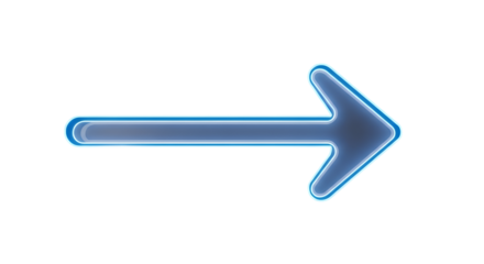 Blue arrow illustration pointing to the right isolated PNG with Transparent Background