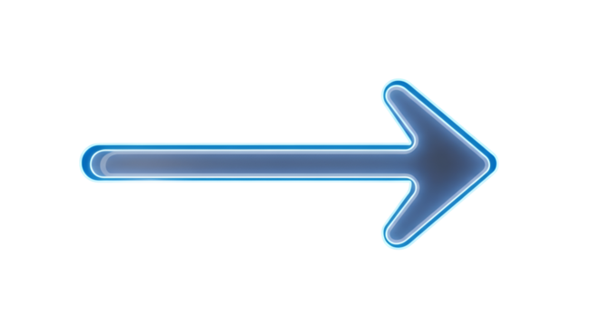 Blue arrow illustration pointing to the right isolated PNG with Transparent Background