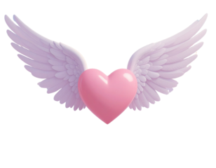 3d minimal symbol of love. Happy Valentine's day. valentine compositions. winged hear (3)