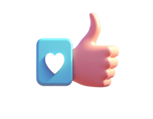 3d minimal thumbs up icon with a message box. like icon. Social media sign. 3d illust (3)