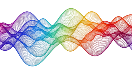 Vibrant Rainbow Waveform: Abstract Art Background