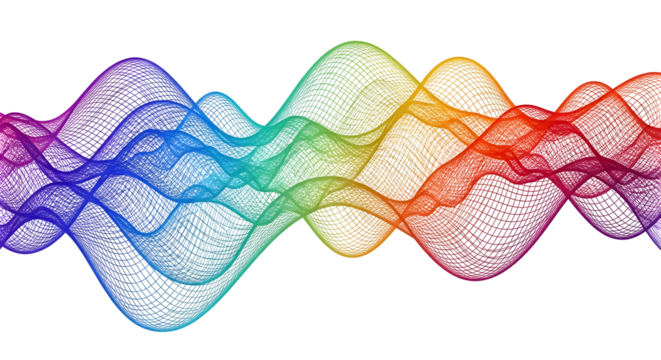 Vibrant Rainbow Waveform: Abstract Art Background