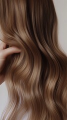 Beautiful flowing brown hair with highlights, perfect for salon promotions and beauty campaigns