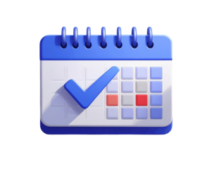 3d minimal time management concept. schedule organization. meeting planning. calendar