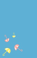 A minimalist pastel blue umbrella on white background, isolated for clean product display or aesthetic design use.