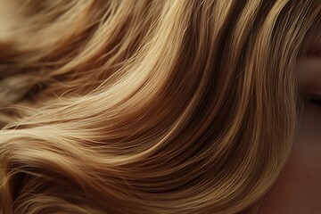 Luxurious blonde hair with perfect texture and flow, ideal for beauty, fashion, and hair care ads