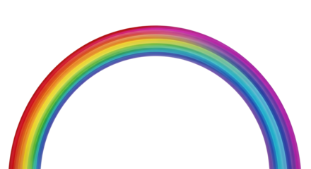 Colorful rainbow arc shape isolated PNG with Transparent Background