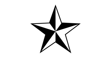Obraz premium Striking Five-Pointed Star Graphic in Black and White for Modern Designs