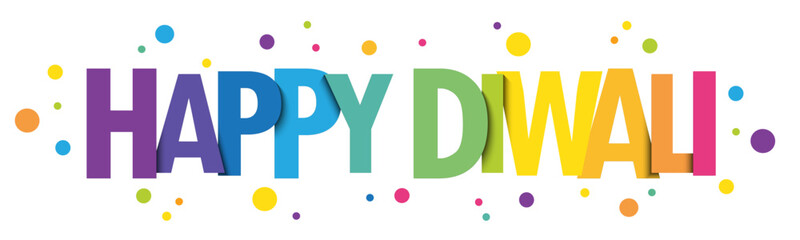 HAPPY DIWALI colorful vector typography banner