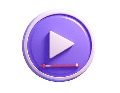 3d minimal video social media icon. video play icon. social media video platform. 3d