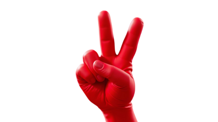 Large Red Foam Hand – Bright Sports Fan Cheer Prop isolated on transparent background
