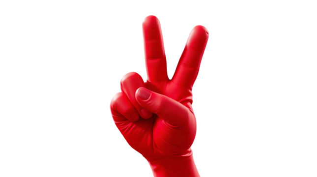Large Red Foam Hand – Bright Sports Fan Cheer Prop isolated on transparent background - Powered by Adobe